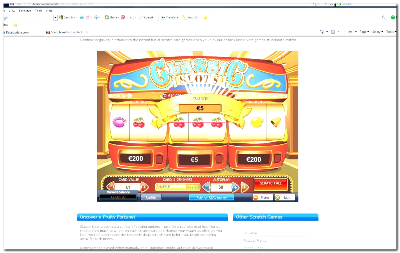 765% Welcome Bonus at Get Lucky Casino