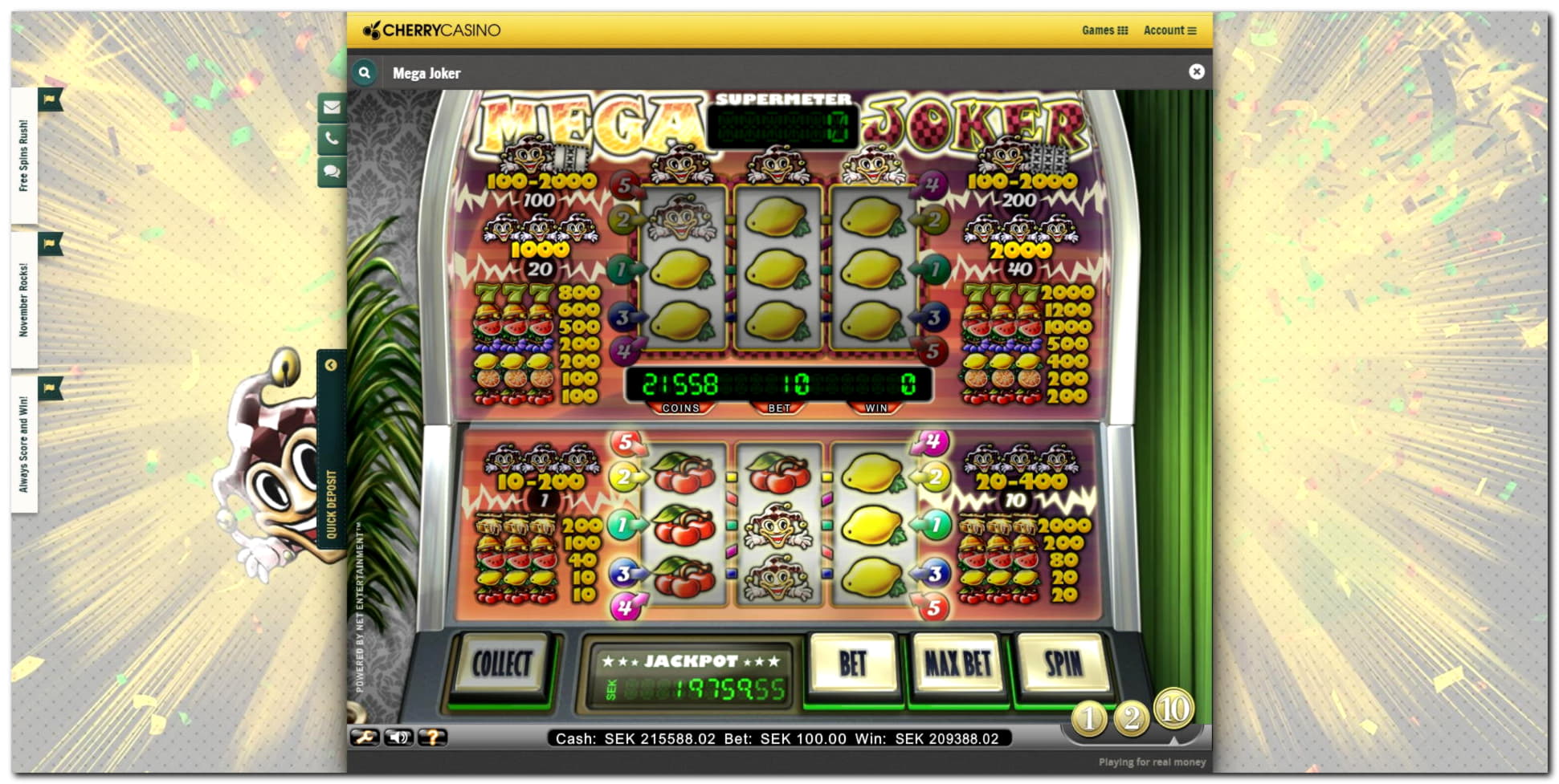 495% Signup Casino Bonus at Unique Casino