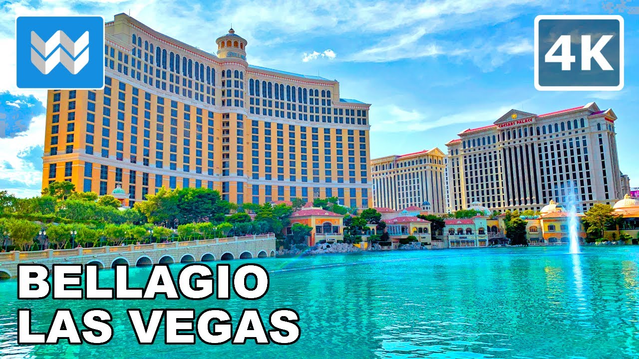 [4K] Bellagio Resort Las Vegas Strip 2021 Walking Tour & Travel Guide ? Binaural Sound